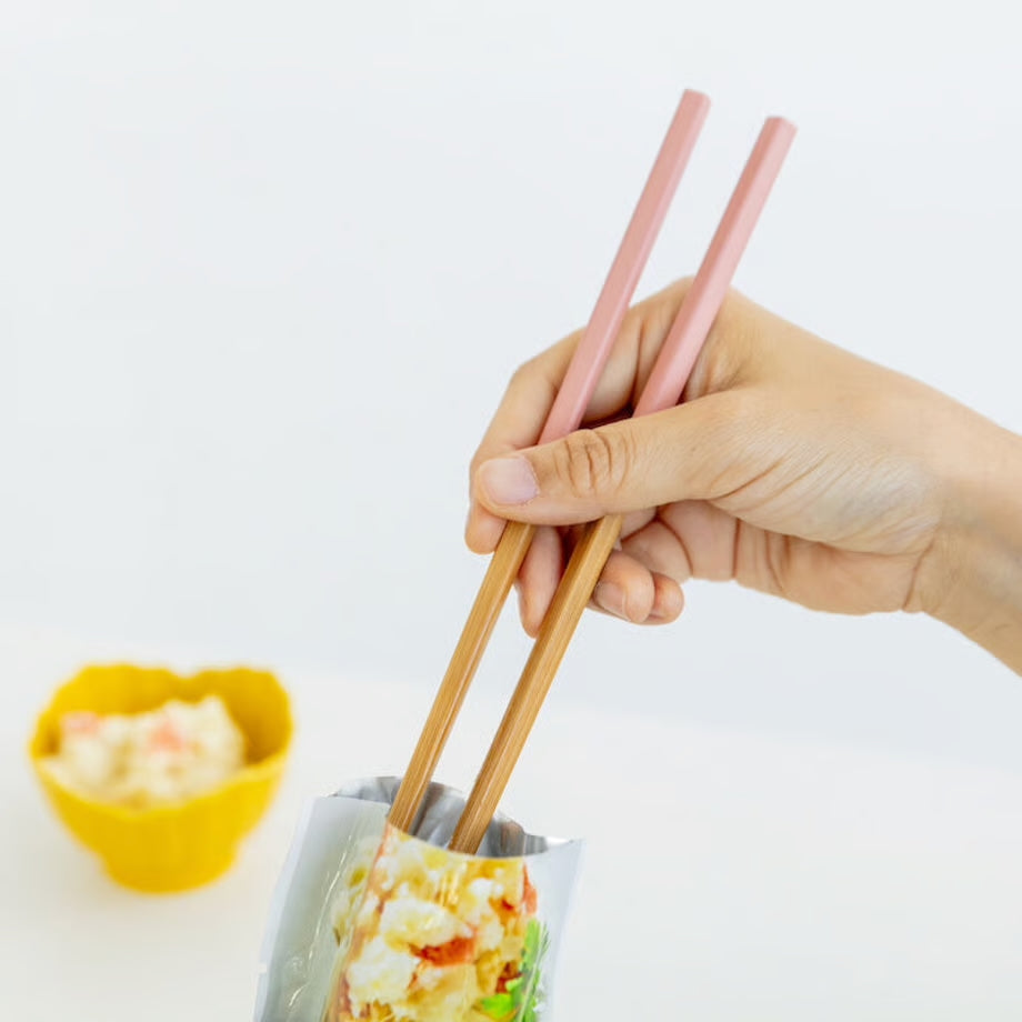 ヤマチク ちいさめの菜箸(ピンク・ライトブルー・パープル/26.5cm/食洗機対応)