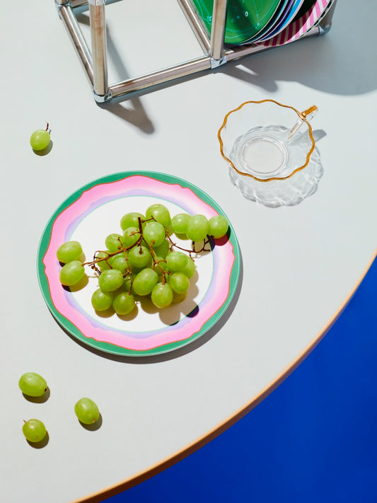 MARINA & MITSUKO プレート（Pink Wavy Rim/20cm）