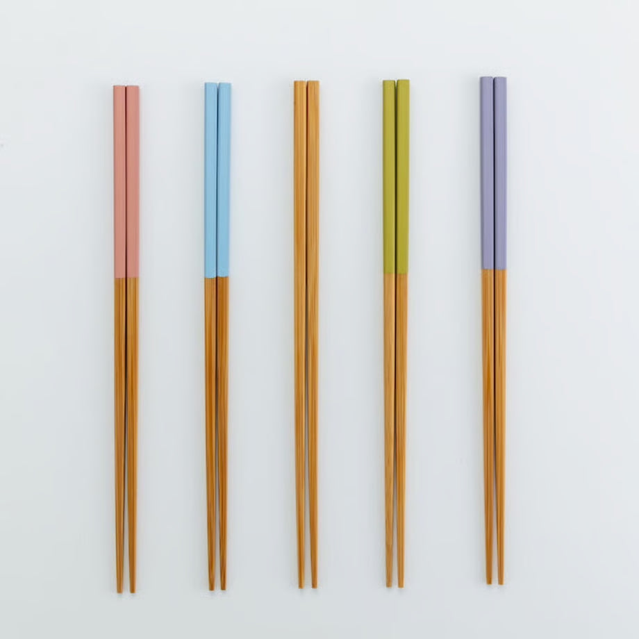 ヤマチク ちいさめの菜箸（ピンク・ライトブルー・パープル/26.5cm/食洗機対応）