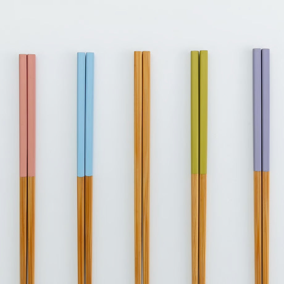 ヤマチク ちいさめの菜箸（ピンク・ライトブルー・パープル/26.5cm/食洗機対応）