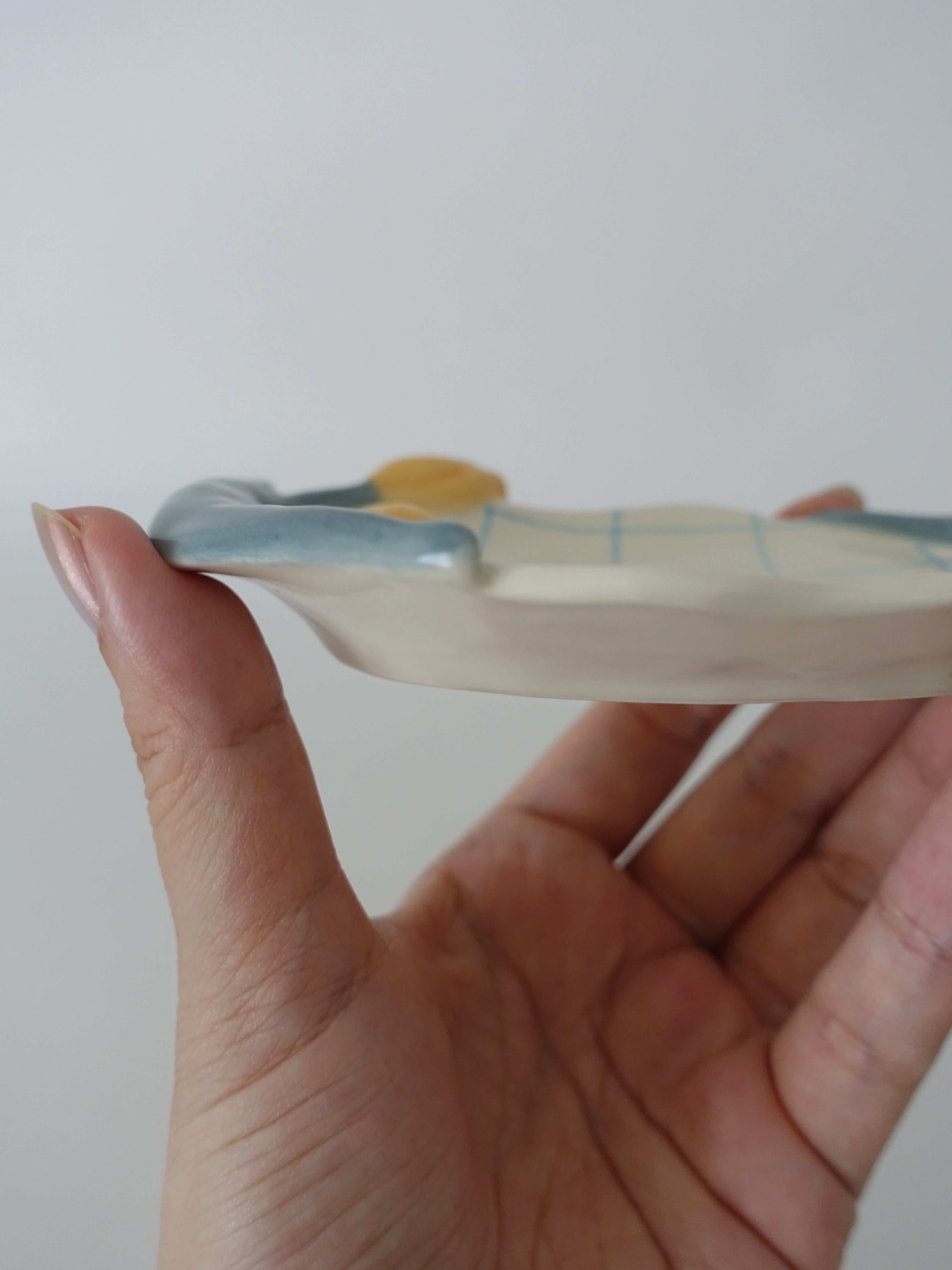 オオヤサイリ チューリップ小皿（light blue×orange） – 美菜屋 minaya