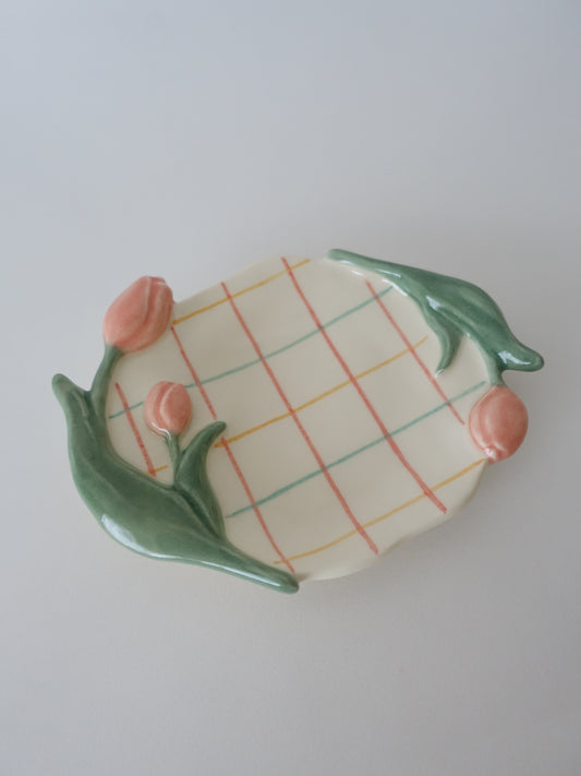 オオヤサイリ チューリップ小皿（pink）