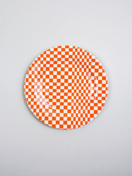 MARINA & MITSUKO プレート（Orange Check /17.4cm）